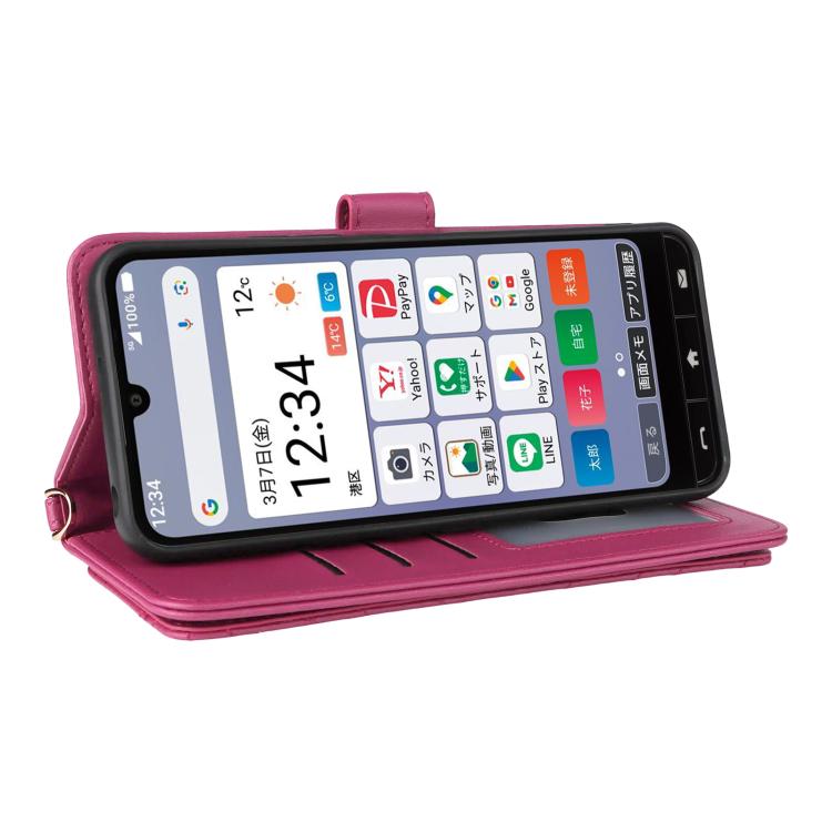 For ZTE Kantan Sumaho 4 A402ZT Multifunctional 6-Card Slots Leather Phone Case with Wrist Strap
