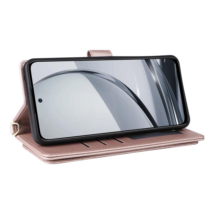 For ZTE nubia Focus Pro 5G Multifunctional 6-Card Slots Leather Phone Case with Wrist Strap