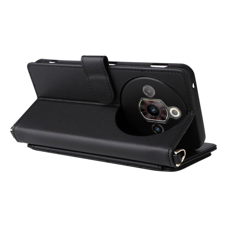 For ZTE nubia Focus Pro 5G Multifunctional 6-Card Slots Leather Phone Case with Wrist Strap