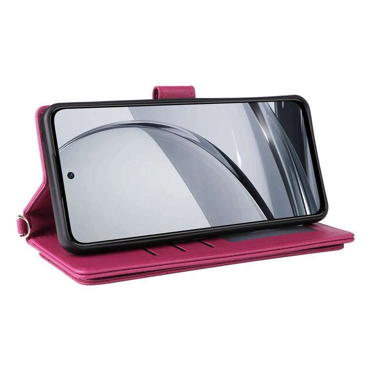 For ZTE nubia Focus Pro 5G Multifunctional 6-Card Slots Leather Phone Case with Wrist Strap