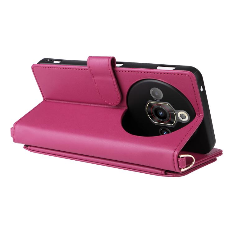 For ZTE nubia Focus Pro 5G Multifunctional 6-Card Slots Leather Phone Case with Wrist Strap