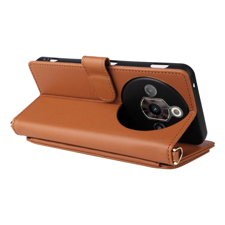 For ZTE nubia Focus Pro 5G Multifunctional 6-Card Slots Leather Phone Case with Wrist Strap