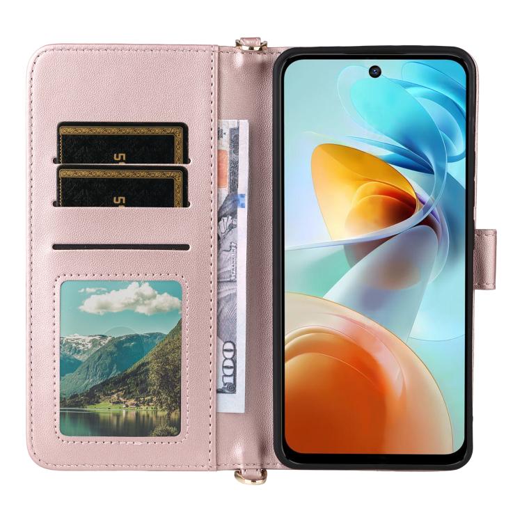 For ZTE nubia Music 2 Multifunctional 6-Card Slots Leather Phone Case with Wrist Strap