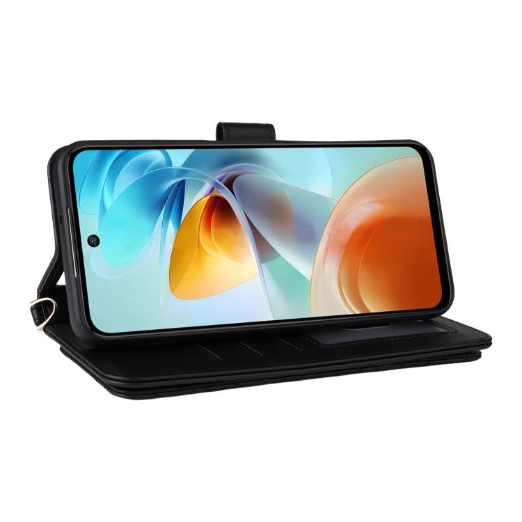 For ZTE nubia Music 2 Multifunctional 6-Card Slots Leather Phone Case with Wrist Strap