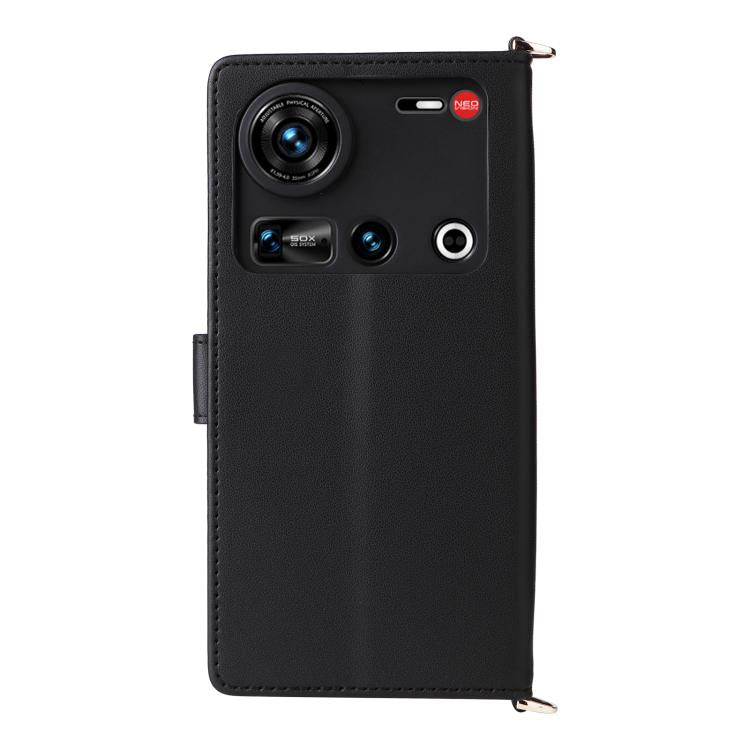 For ZTE nubia Z70 Ultra Multifunctional 6-Card Slots Leather Phone Case with Wrist Strap