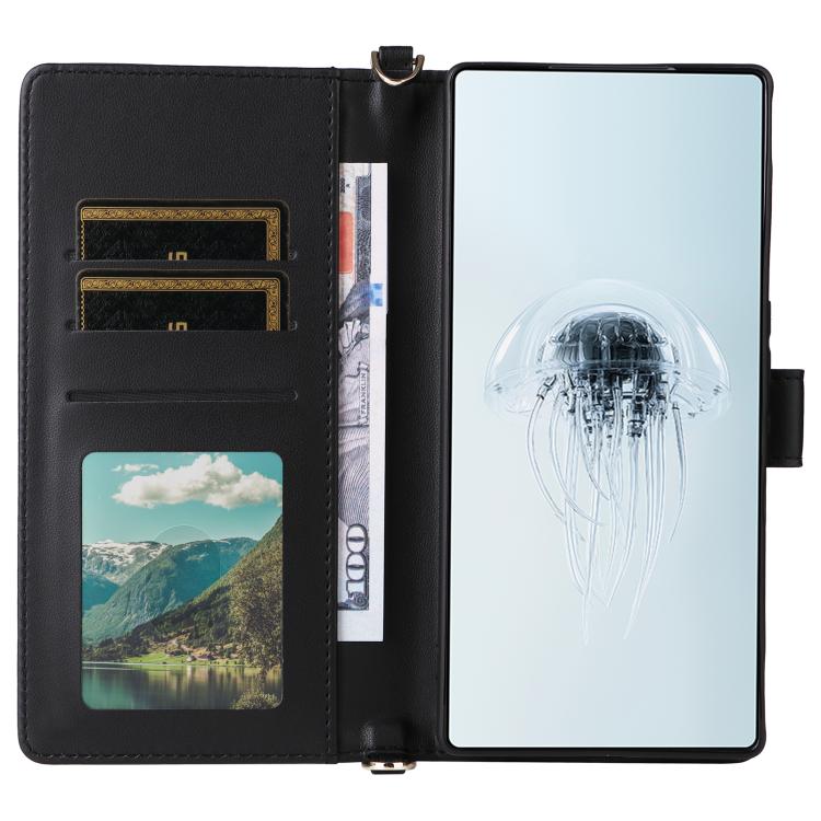 For ZTE nubia Red Magic 10 Pro / 10 Pro+ Multifunctional 6-Card Slots Leather Phone Case with Wrist Strap