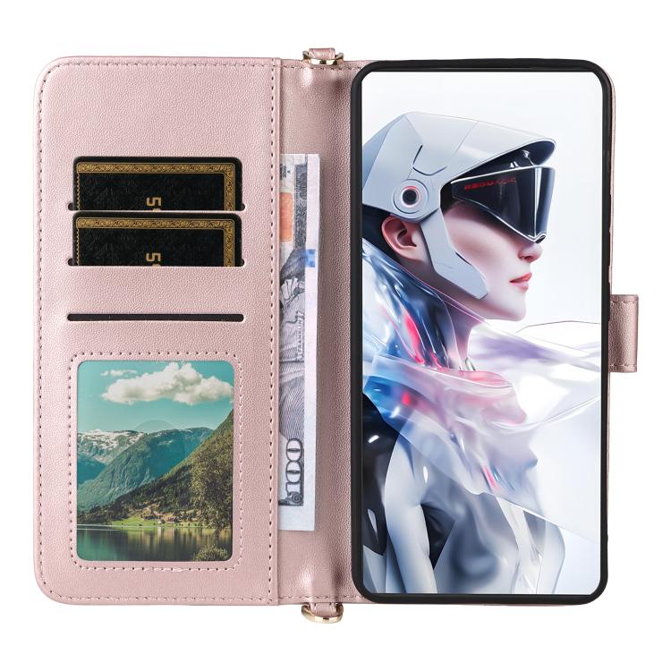 For ZTE nubia Red Magic 10 Air Multifunctional 6-Card Slots Leather Phone Case with Wrist Strap