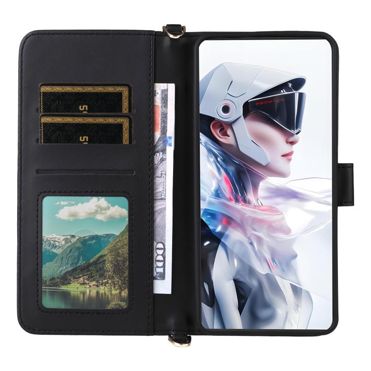 For ZTE nubia Red Magic 10 Air Multifunctional 6-Card Slots Leather Phone Case with Wrist Strap