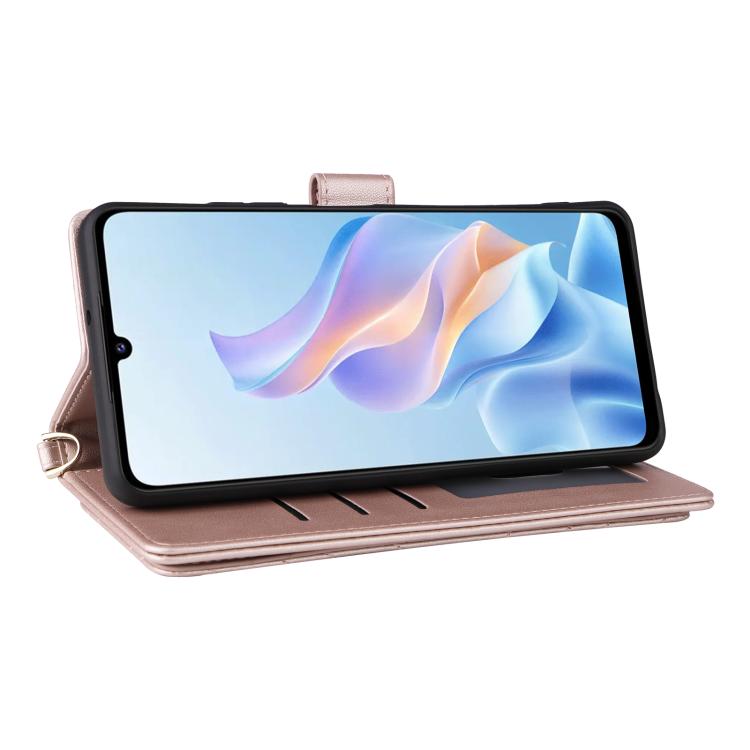 For ZTE Blade A76 5G Multifunctional 6-Card Slots Leather Phone Case with Wrist Strap