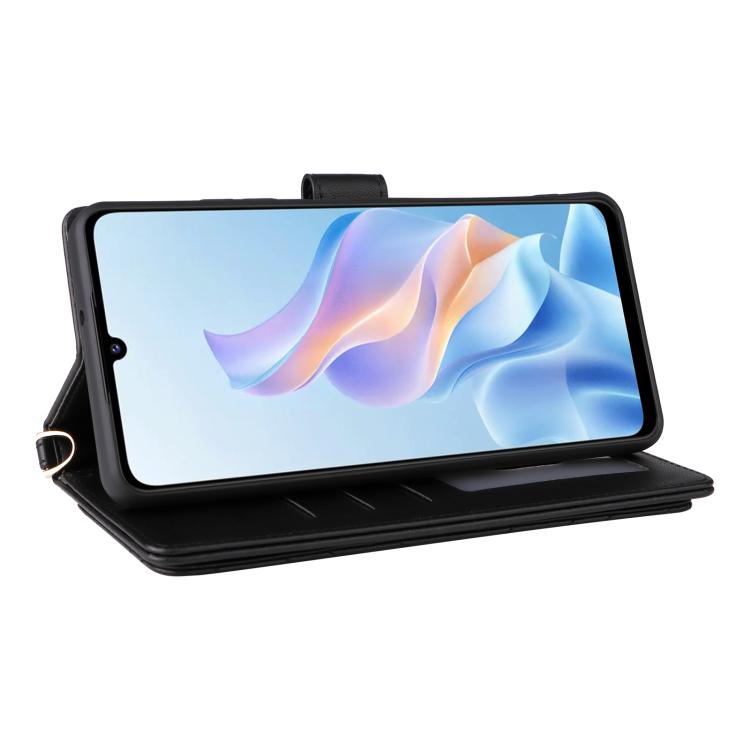 For ZTE Blade A76 5G Multifunctional 6-Card Slots Leather Phone Case with Wrist Strap