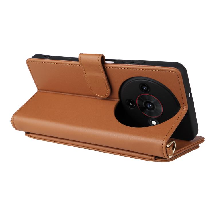 For ZTE Blade A76 5G Multifunctional 6-Card Slots Leather Phone Case with Wrist Strap