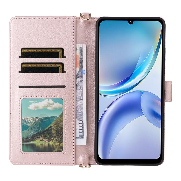 For ZTE Blade A36 4G Multifunctional 6-Card Slots Leather Phone Case with Wrist Strap