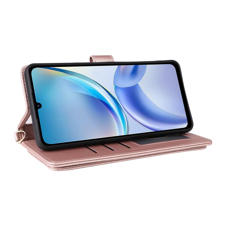 For ZTE Blade A36 4G Multifunctional 6-Card Slots Leather Phone Case with Wrist Strap