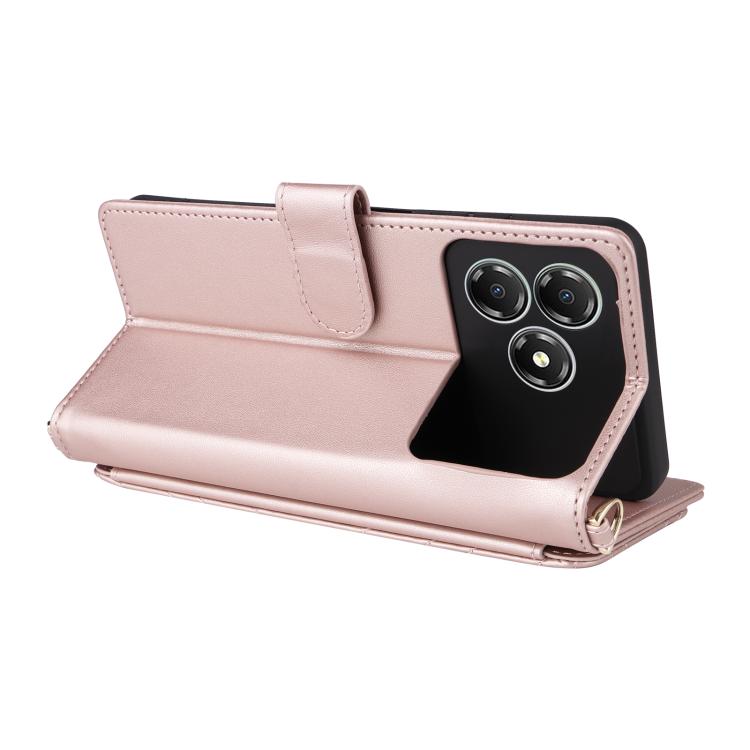 For ZTE Blade A36 4G Multifunctional 6-Card Slots Leather Phone Case with Wrist Strap