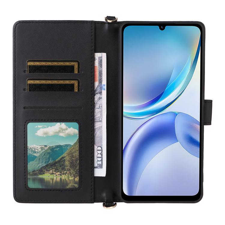 For ZTE Blade A36 4G Multifunctional 6-Card Slots Leather Phone Case with Wrist Strap