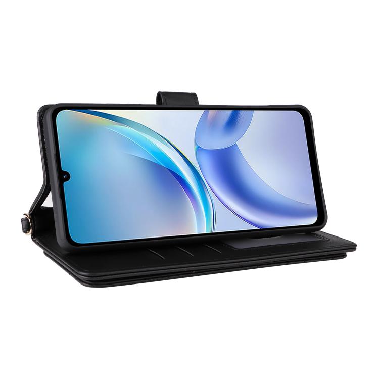 For ZTE Blade A36 4G Multifunctional 6-Card Slots Leather Phone Case with Wrist Strap