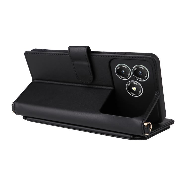 For ZTE Blade A36 4G Multifunctional 6-Card Slots Leather Phone Case with Wrist Strap