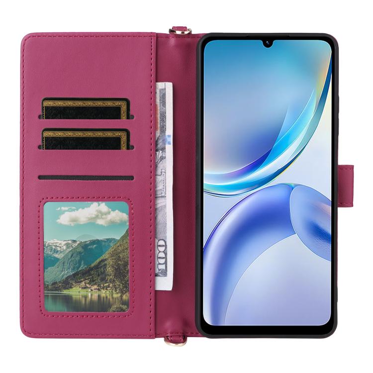 For ZTE Blade A36 4G Multifunctional 6-Card Slots Leather Phone Case with Wrist Strap