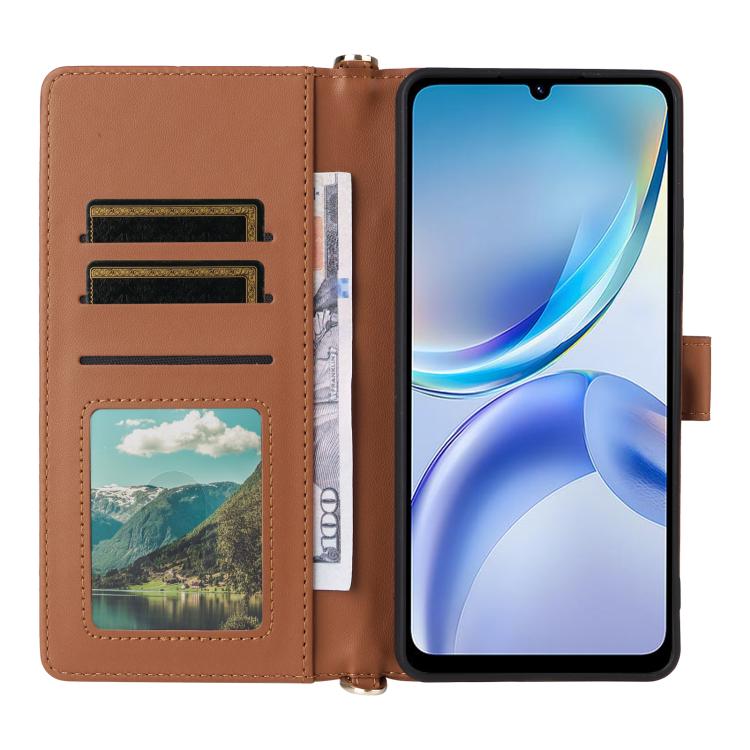 For ZTE Blade A36 4G Multifunctional 6-Card Slots Leather Phone Case with Wrist Strap