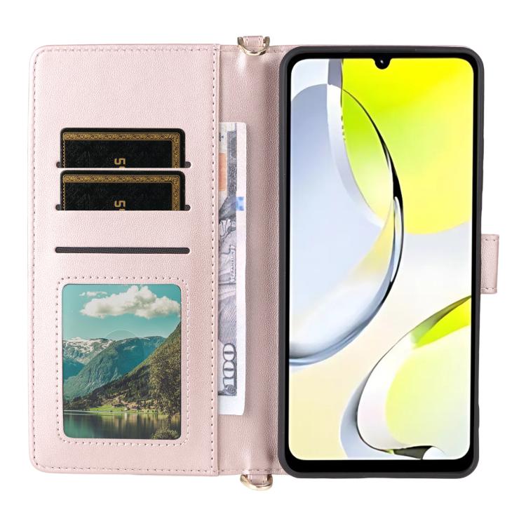 For ZTE Blade A76 4G Multifunctional 6-Card Slots Leather Phone Case with Wrist Strap