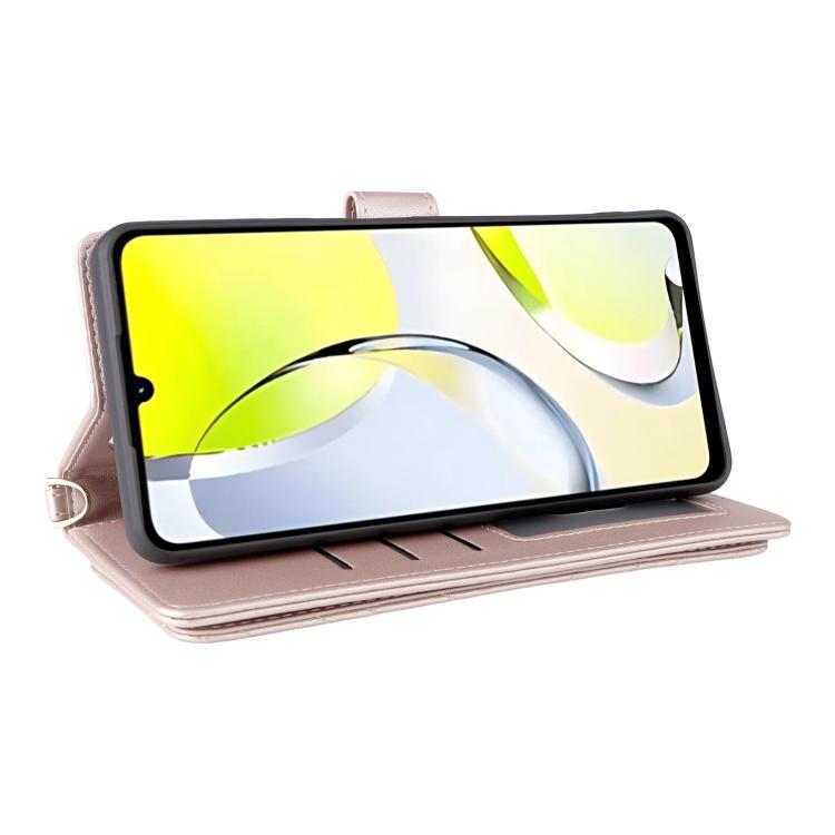 For ZTE Blade A76 4G Multifunctional 6-Card Slots Leather Phone Case with Wrist Strap