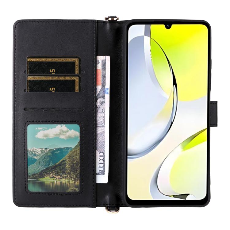 For ZTE Blade A76 4G Multifunctional 6-Card Slots Leather Phone Case with Wrist Strap