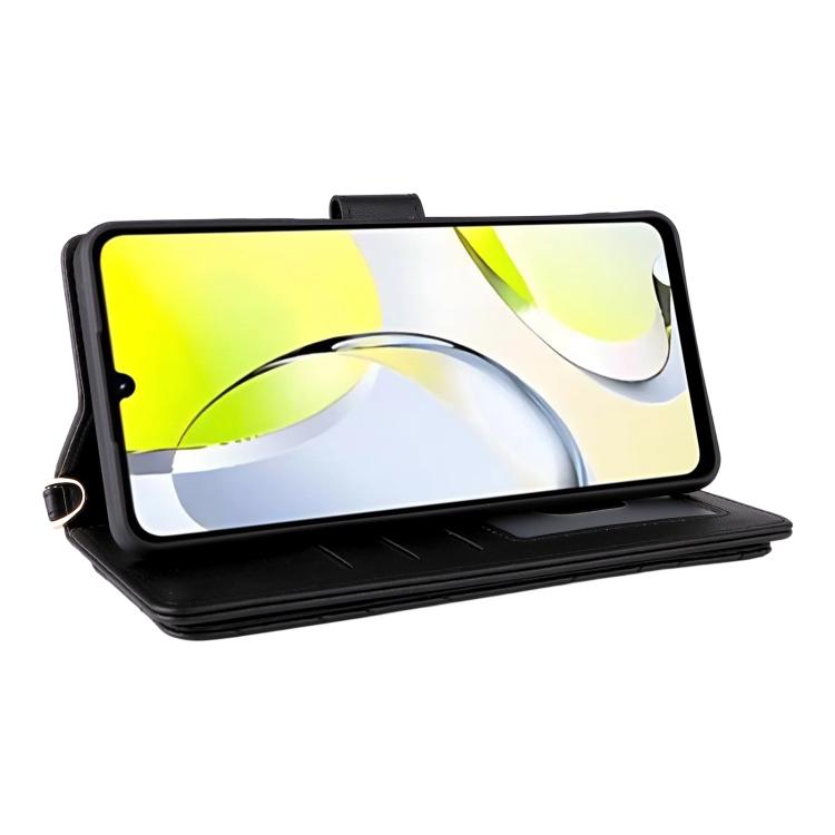 For ZTE Blade A76 4G Multifunctional 6-Card Slots Leather Phone Case with Wrist Strap