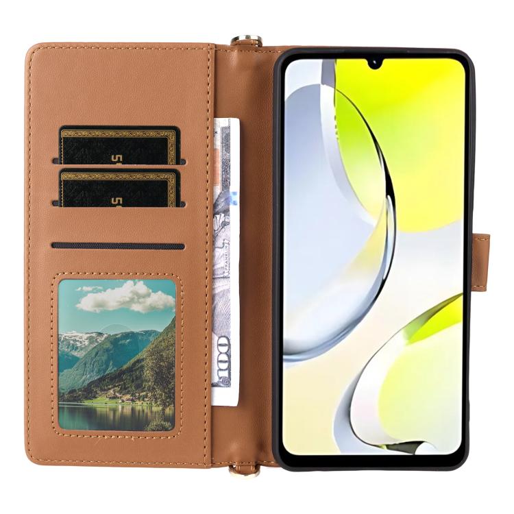 For ZTE Blade A76 4G Multifunctional 6-Card Slots Leather Phone Case with Wrist Strap