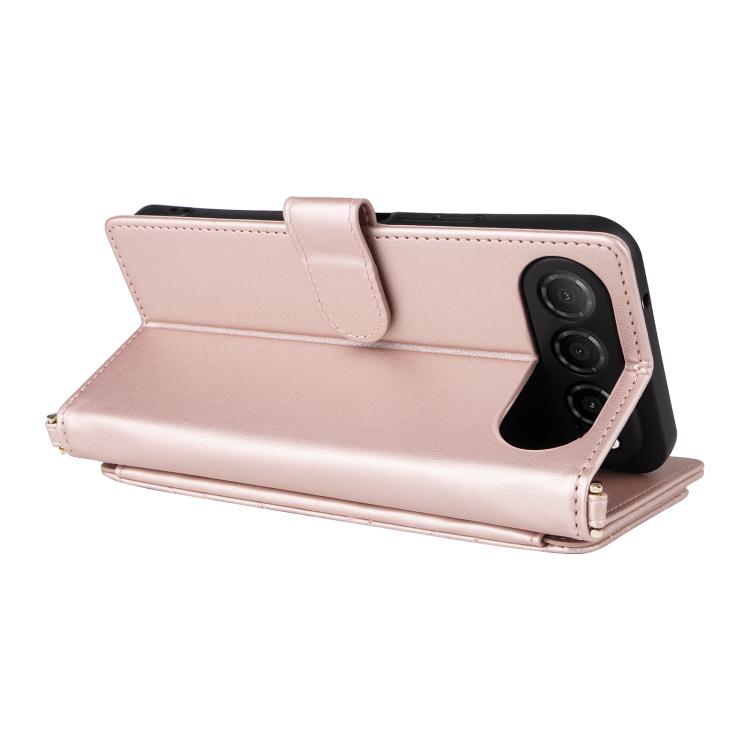 For ZTE nubia Air Multifunctional 6-Card Slots Leather Phone Case with Wrist Strap