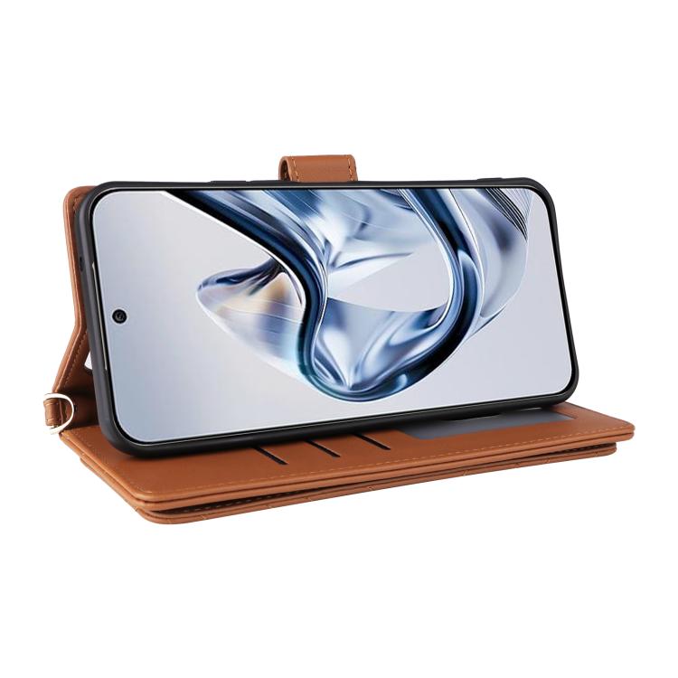For ZTE nubia Air Multifunctional 6-Card Slots Leather Phone Case with Wrist Strap