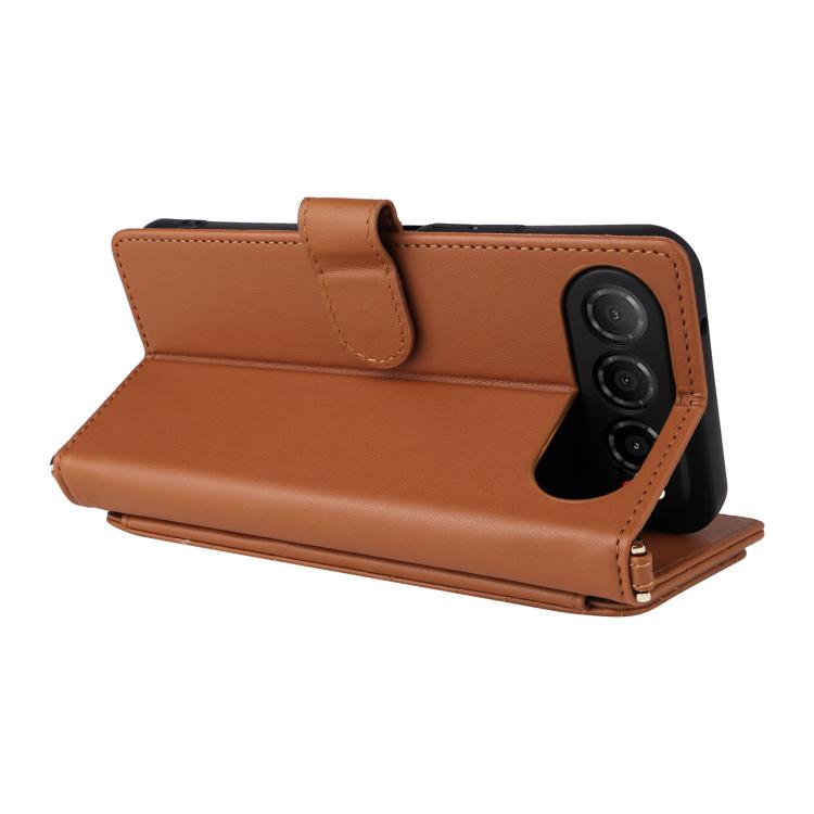 For ZTE nubia Air Multifunctional 6-Card Slots Leather Phone Case with Wrist Strap