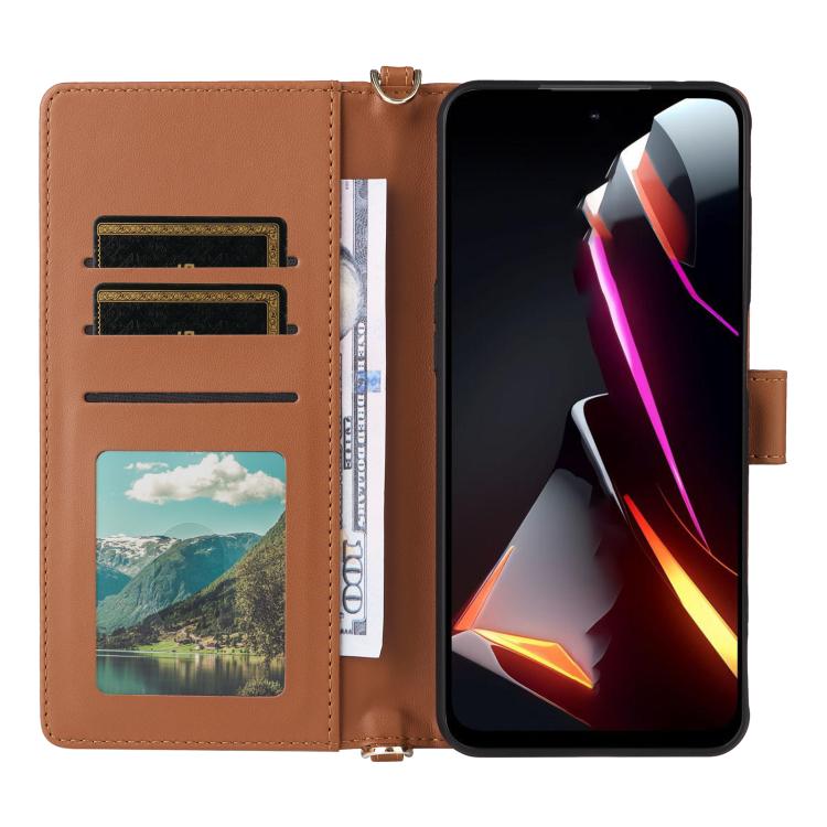 For ZTE nubia Neo 2 Multifunctional 6-Card Slots Leather Phone Case with Wrist Strap