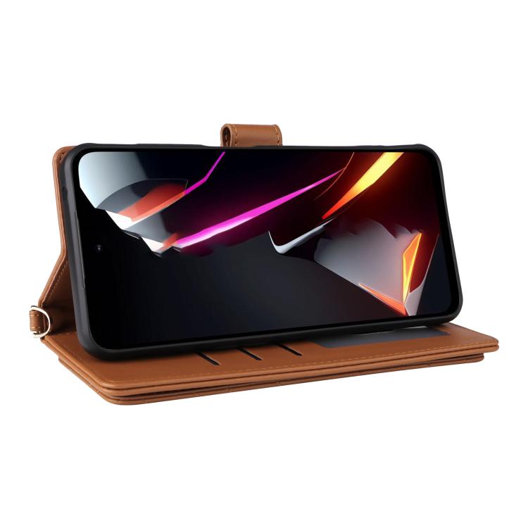 For ZTE nubia Neo 2 Multifunctional 6-Card Slots Leather Phone Case with Wrist Strap