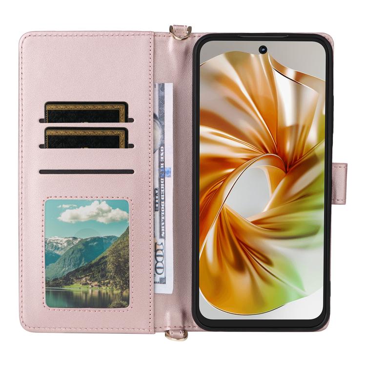 For ZTE nubia Focus 2 5G Multifunctional 6-Card Slots Leather Phone Case with Wrist Strap