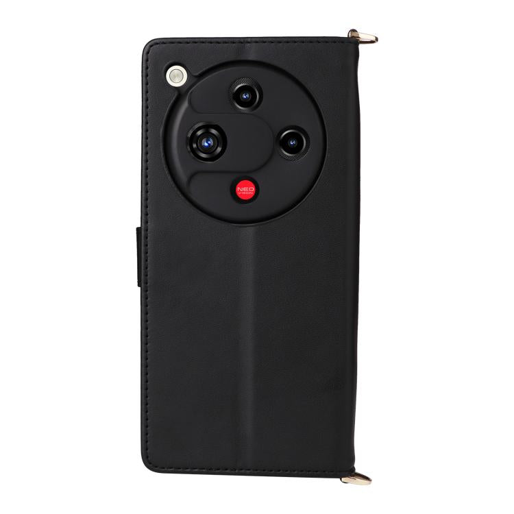 For ZTE nubia Focus 2 5G Multifunctional 6-Card Slots Leather Phone Case with Wrist Strap