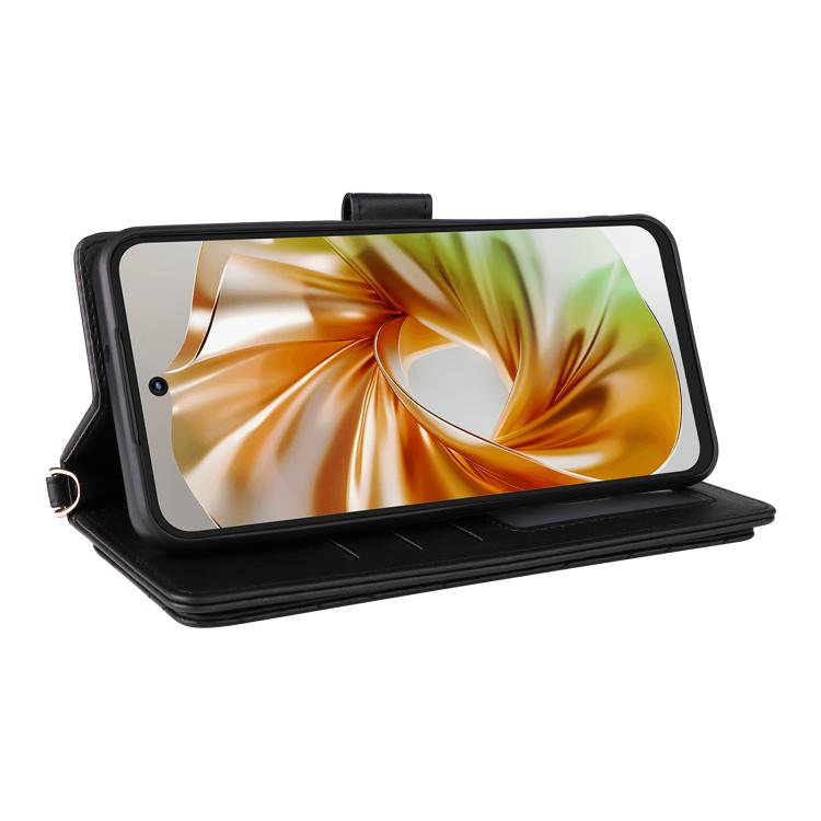 For ZTE nubia Focus 2 5G Multifunctional 6-Card Slots Leather Phone Case with Wrist Strap