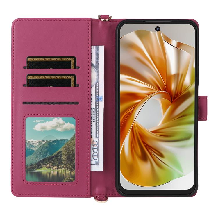 For ZTE nubia Focus 2 5G Multifunctional 6-Card Slots Leather Phone Case with Wrist Strap