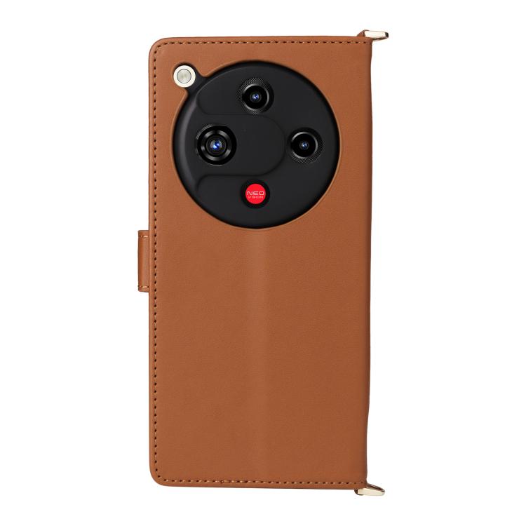 For ZTE nubia Focus 2 5G Multifunctional 6-Card Slots Leather Phone Case with Wrist Strap