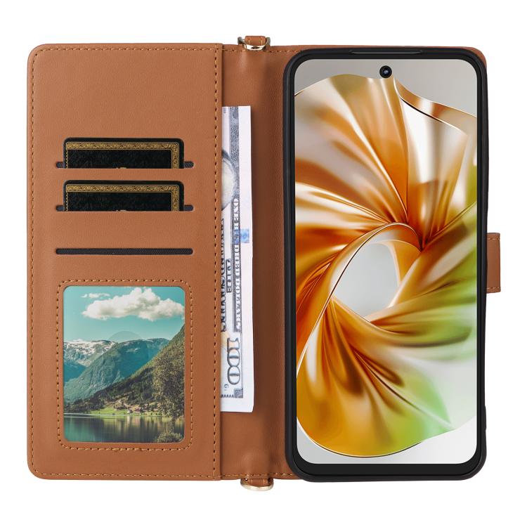 For ZTE nubia Focus 2 5G Multifunctional 6-Card Slots Leather Phone Case with Wrist Strap