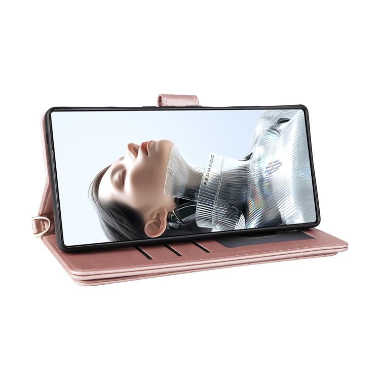 For ZTE nubia RedMagic 11 Pro / 11 Pro+ Multifunctional 6-Card Slots Leather Phone Case with Wrist Strap