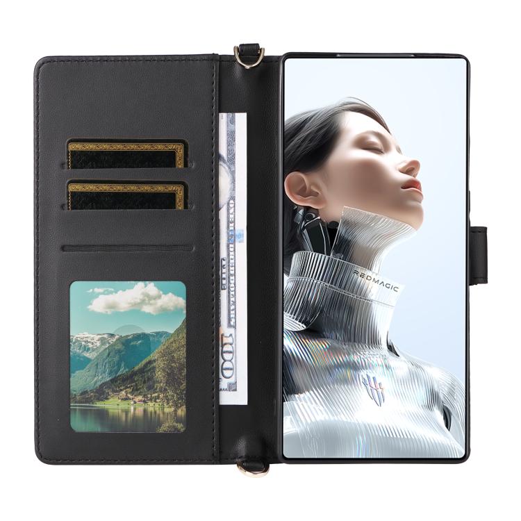 For ZTE nubia RedMagic 11 Pro / 11 Pro+ Multifunctional 6-Card Slots Leather Phone Case with Wrist Strap