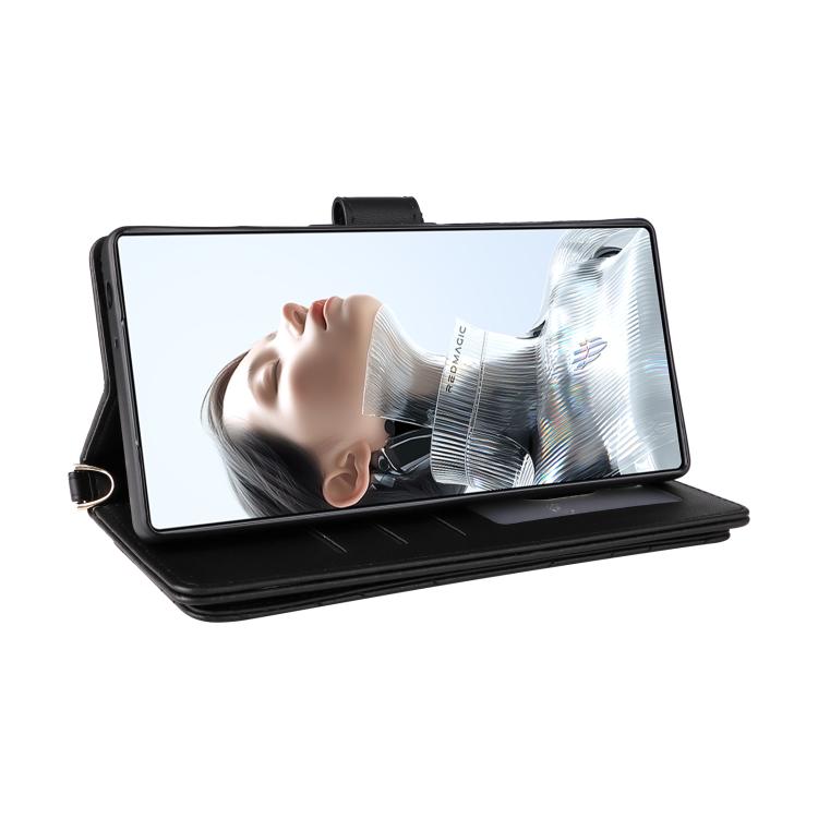 For ZTE nubia RedMagic 11 Pro / 11 Pro+ Multifunctional 6-Card Slots Leather Phone Case with Wrist Strap