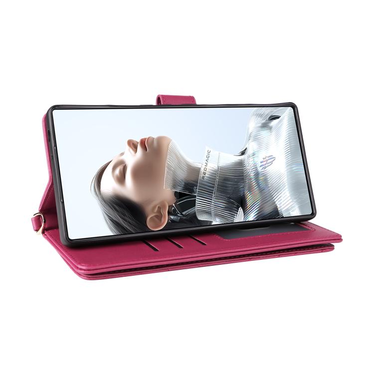 For ZTE nubia RedMagic 11 Pro / 11 Pro+ Multifunctional 6-Card Slots Leather Phone Case with Wrist Strap
