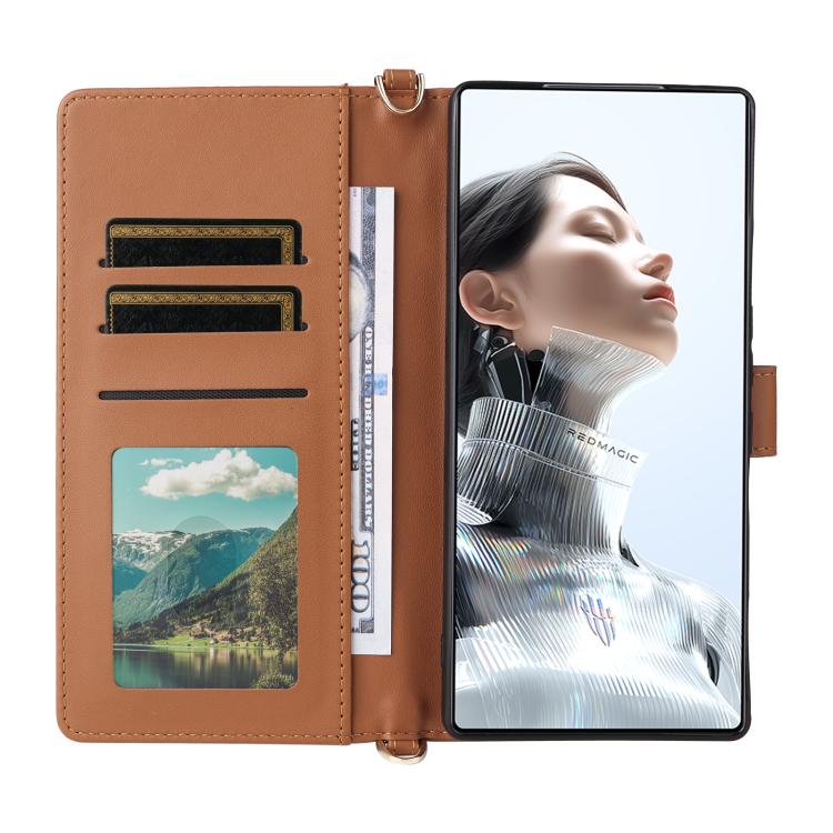 For ZTE nubia RedMagic 11 Pro / 11 Pro+ Multifunctional 6-Card Slots Leather Phone Case with Wrist Strap