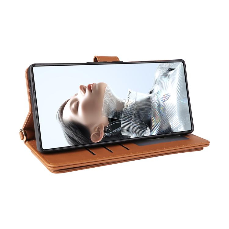 For ZTE nubia RedMagic 11 Pro / 11 Pro+ Multifunctional 6-Card Slots Leather Phone Case with Wrist Strap
