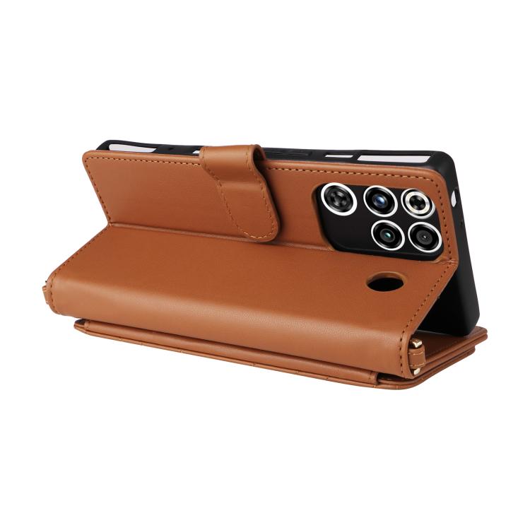 For ZTE nubia RedMagic 11 Pro / 11 Pro+ Multifunctional 6-Card Slots Leather Phone Case with Wrist Strap