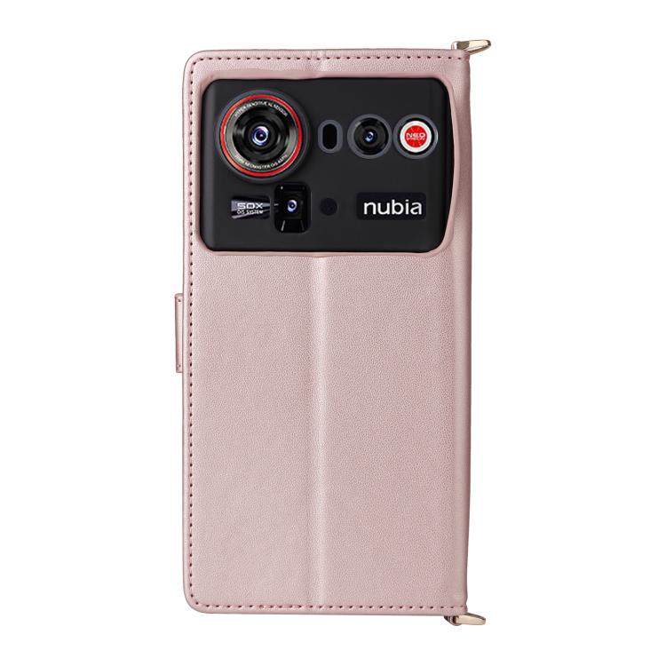 For ZTE nubia Z80 Ultra Multifunctional 6-Card Slots Leather Phone Case with Wrist Strap