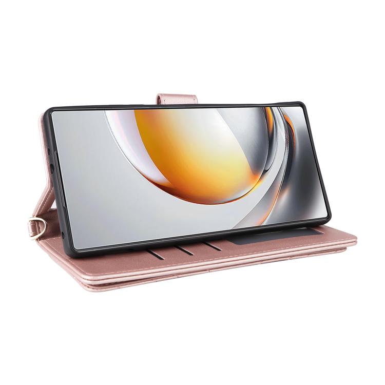 For ZTE nubia Z80 Ultra Multifunctional 6-Card Slots Leather Phone Case with Wrist Strap