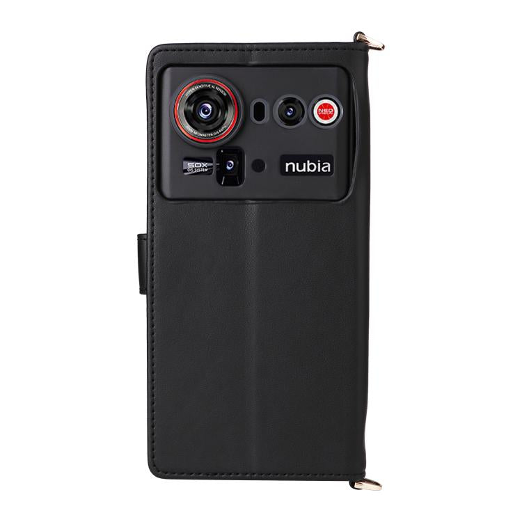 For ZTE nubia Z80 Ultra Multifunctional 6-Card Slots Leather Phone Case with Wrist Strap