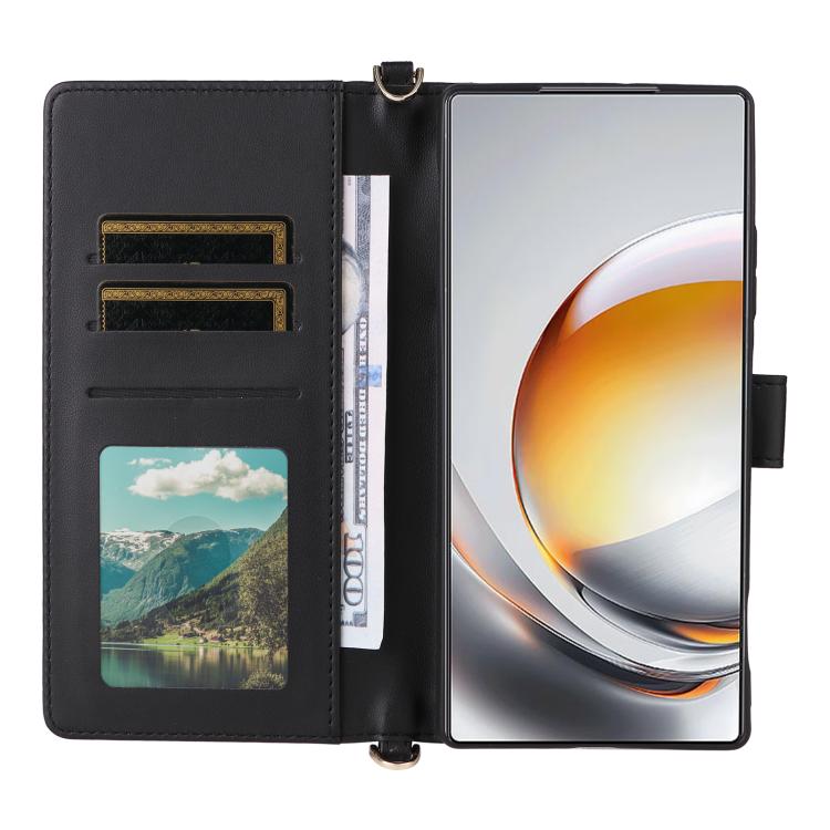 For ZTE nubia Z80 Ultra Multifunctional 6-Card Slots Leather Phone Case with Wrist Strap